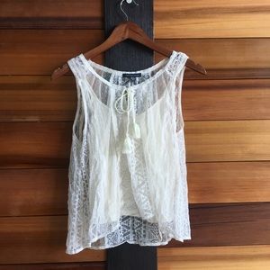American Eagle Cream Lace Blouse